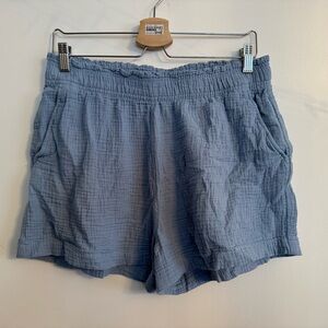 H&M High Waist Light Blue Cotton Women's Shorts